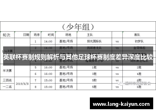 英联杯赛制规则解析与其他足球杯赛制度差异深度比较